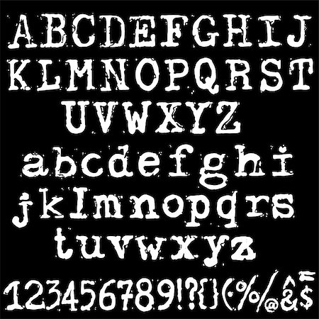 simsearch:400-08793078,k - Vector old typewriter font. Vintage grunge letters. Old destroyed printed letters Stockbilder - Microstock & Abonnement, Bildnummer: 400-08956437