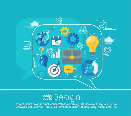 Consulting Concepts Design. Infographic in line style with flat set business icon, vector illustration. Stock Photo - Budget Royalty-Free & Subscription, Code: 400-08956477