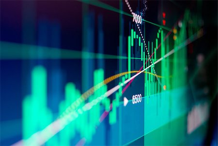 solarseven(artist) - Financial (illustrated) Data displayed on a screen with a shallow depth of field. Foto de stock - Super Valor sin royalties y Suscripción, Código: 400-08956730