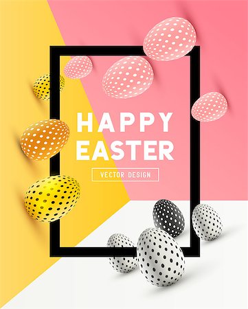 An abstract Easter Frame Design with 3D effects and room for promotion / holiday messages. Vector illustration Stock Photo - Budget Royalty-Free & Subscription, Code: 400-08956757