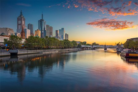 famous landmarks in victoria australia - Cityscape image of Melbourne, Australia during summer sunrise. Stock Photo - Budget Royalty-Free & Subscription, Code: 400-08956859