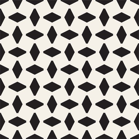 simsearch:400-09045556,k - Geometric Ornament With Striped Interlacing Rhombuses. Vector Seamless Monochrome Pattern. Modern Stylish Texture. Stockbilder - Microstock & Abonnement, Bildnummer: 400-08956952