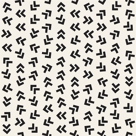 simsearch:400-08734089,k - Trendy Texture With Scattered Geometric Shapes.  Inspired by Memphis Design. Abstract Monochrome Background. Vector Seamless Pattern. Stockbilder - Microstock & Abonnement, Bildnummer: 400-08957003