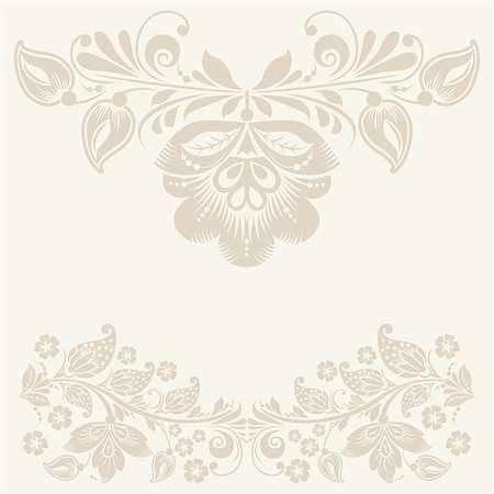 beige Vintage rustic background with stylized flowers Stock Photo - Budget Royalty-Free & Subscription, Code: 400-08957334