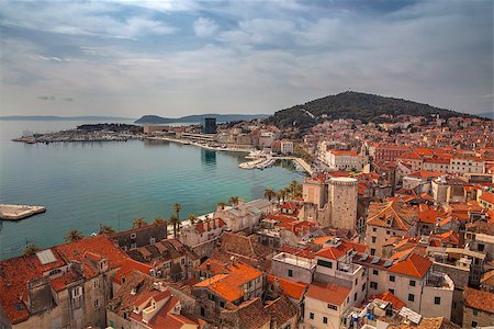Beautiful romantic old town of Split during sunny day, Croatia,Europe. Stock Photo - Budget Royalty-Free & Subscription, Code: 400-08957388