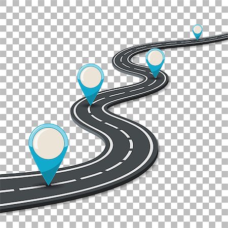 Business Concept with Progress Pointer on marking road. flat style icons. isolated vector illustration on transparent background Stock Photo - Budget Royalty-Free & Subscription, Code: 400-08957400