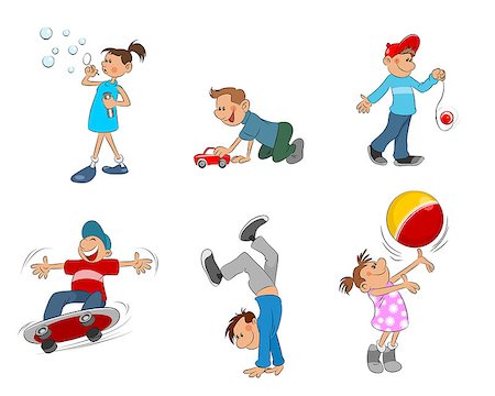 simsearch:400-04707386,k - vector illustration of a six playing kids Photographie de stock - Aubaine LD & Abonnement, Code: 400-08957504