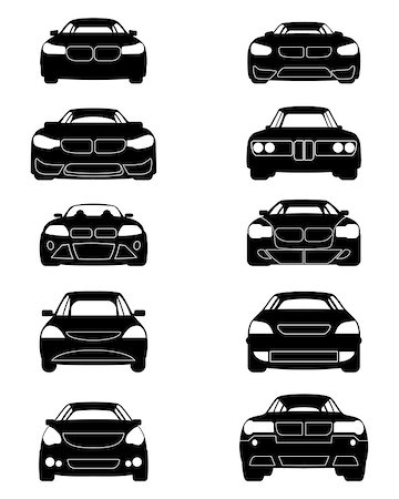 Vector illustration of a ten cars silhouettes Stock Photo - Budget Royalty-Free & Subscription, Code: 400-08957500