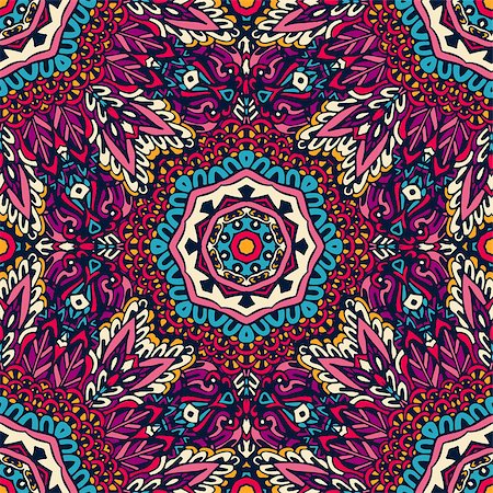 simsearch:400-08959581,k - Tribal indian ethnic seamless design. Festive colorful mandala pattern Stock Photo - Budget Royalty-Free & Subscription, Code: 400-08957550