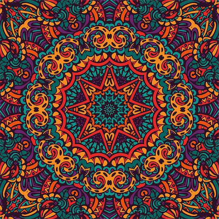 simsearch:400-08959581,k - Abstract Tribal vintage ethnic sun seamless pattern ornamental. Star mandala flower Stock Photo - Budget Royalty-Free & Subscription, Code: 400-08957551