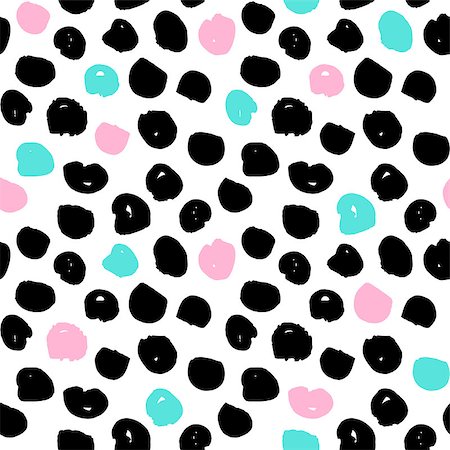 Dots Trendy Seamless Pattern. Vector Illustration of 80s Style Tile Hipster Background. Stock Photo - Budget Royalty-Free & Subscription, Code: 400-08957590