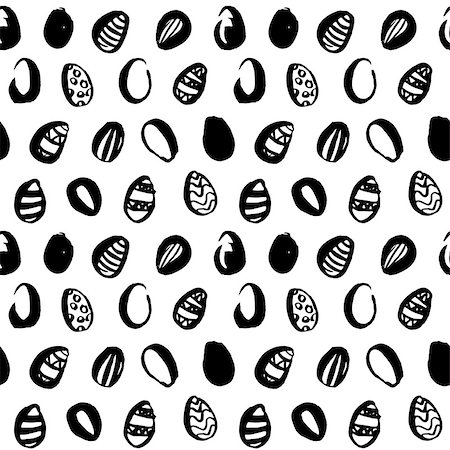 simsearch:400-08403491,k - Easter Eggs Grunge Seamless Pattern. Vector Illustration of Easter Holiday Tileable Background. Foto de stock - Super Valor sin royalties y Suscripción, Código: 400-08957601