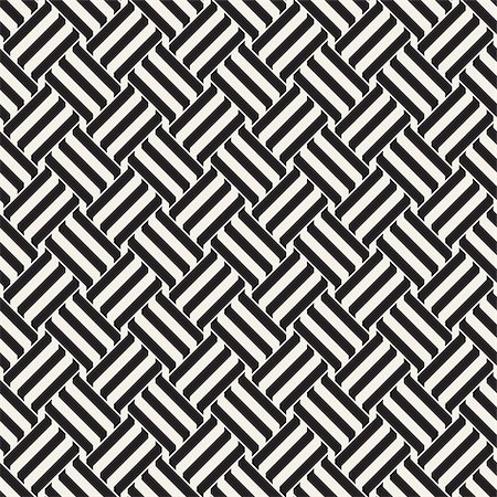 simsearch:400-08415945,k - Vector Seamless Pattern. Modern Stylish Interlacing Lines Texture. Geometric Striped Ornament. Monochrome Linear Braids Stockbilder - Microstock & Abonnement, Bildnummer: 400-08957793