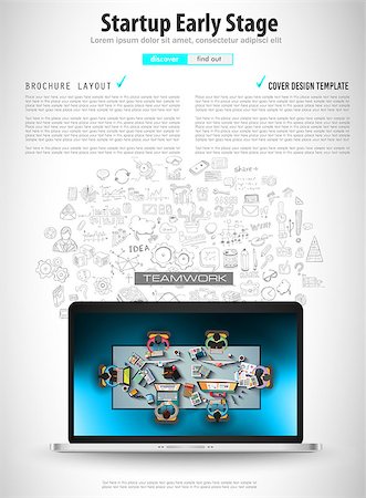 simsearch:400-08958146,k - Infograph Brochure template with hand drawn sketches and a lot of infographic design elements and mockups. Ideal forTeamwork ideas, branstorming sessions and generic business plan presentationsl. Photographie de stock - Aubaine LD & Abonnement, Code: 400-08958135