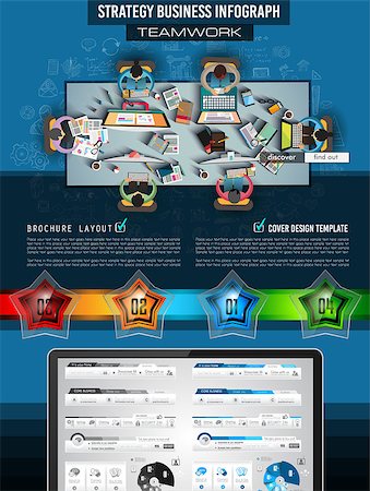 simsearch:400-08958146,k - Infograph Brochure template with hand drawn sketches and a lot of infographic design elements and mockups. Ideal forTeamwork ideas, branstorming sessions and generic business plan presentationsl. Photographie de stock - Aubaine LD & Abonnement, Code: 400-08958143