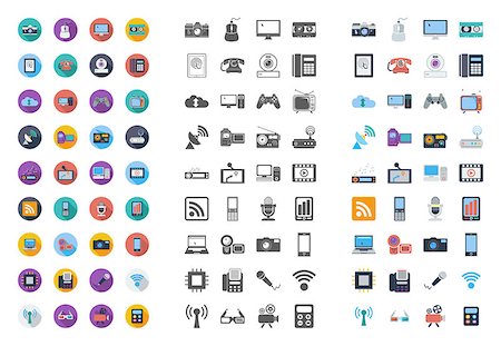 Devices icons set. Flat vector related different styles icons set for web and mobile applications. It can be used as - logo, pictogram, icon, infographic element. Vector Illustration. Photographie de stock - Aubaine LD & Abonnement, Code: 400-08958421