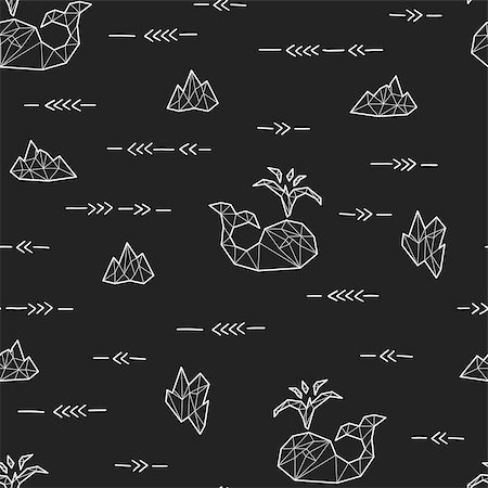 drawn baby - Seamless black and white kids tribal pattern with whales and arrows. Vector illustration. Stock Photo - Budget Royalty-Free & Subscription, Code: 400-08958445