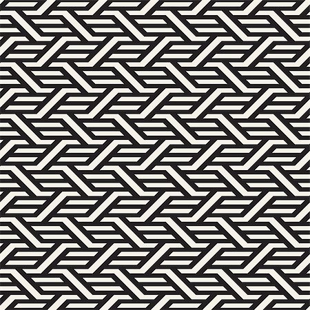 simsearch:400-08415945,k - Vector Seamless Pattern. Modern Stylish Interlacing Lines Texture. Geometric Striped Ornament. Monochrome Linear Braids Stockbilder - Microstock & Abonnement, Bildnummer: 400-08958666
