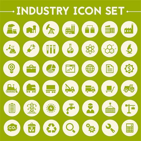 Trendy flat design big Industry icons set on round buttons Stock Photo - Budget Royalty-Free & Subscription, Code: 400-08959019
