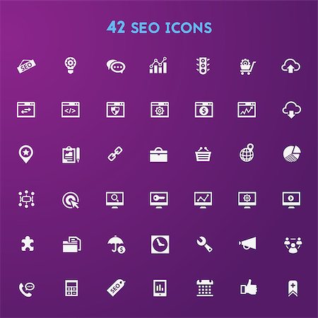 financial portfolio - Trendy flat design big SEO icons set Stock Photo - Budget Royalty-Free & Subscription, Code: 400-08959097