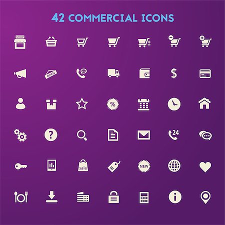 simsearch:400-07549364,k - Trendy flat design big commercial icons set Stock Photo - Budget Royalty-Free & Subscription, Code: 400-08959091