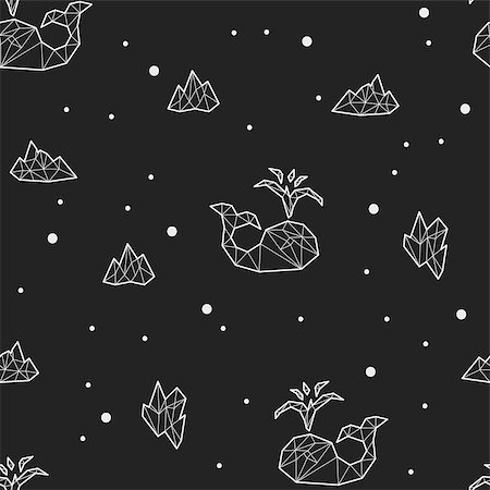 drawn baby - Seamless black and white kids tribal pattern with whales and ice floes. Vector illustration. Stock Photo - Budget Royalty-Free & Subscription, Code: 400-08959397