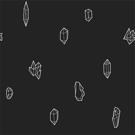 Seamless black and white geometric pattern with low-poly crystals. Vector illustration. Stock Photo - Budget Royalty-Free & Subscription, Code: 400-08959405