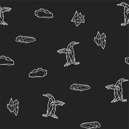 drawn baby - Seamless black and white kids tribal pattern with penguins and ice floes. Vector illustration. Stock Photo - Budget Royalty-Free & Subscription, Code: 400-08959409