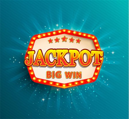 ranura - Jackpot lighting banner. Symbol of Big Win. Foto de stock - Super Valor sin royalties y Suscripción, Código: 400-08959538