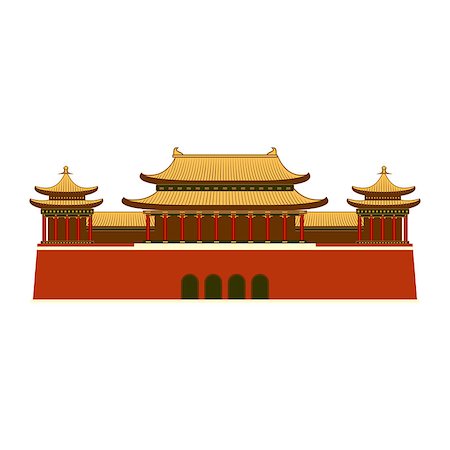simsearch:400-07254127,k - Building or Palace with east asian roof decoration. Japanese, Chinese or Korean roof styled building isolated. Photographie de stock - Aubaine LD & Abonnement, Code: 400-08959554