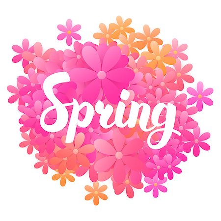 simsearch:400-09170979,k - Spring Flowers Card. Vector Illustration of Seasonal Postcard with Handwritten Lettering. Stockbilder - Microstock & Abonnement, Bildnummer: 400-08959848