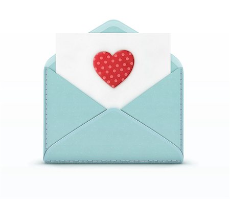 simsearch:400-04179114,k - Vector illustration of love letter concept with open blue envelope and white paper with big red spotted heart Fotografie stock - Microstock e Abbonamento, Codice: 400-08964170