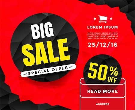 deniskolt (artist) - Big sale banner template design with circle label and triangles background. Vector illustration Stock Photo - Budget Royalty-Free & Subscription, Code: 400-08964239