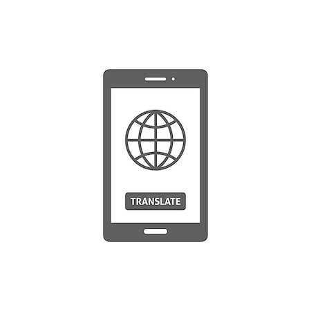 Globe on smartphone screen icon on white background Stock Photo - Budget Royalty-Free & Subscription, Code: 400-08964268
