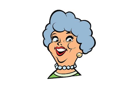 stylish cartoon businesswoman - Funny adult woman fashionable grandmother portrait. Comic book cartoon pop art retro color vector illustration hand drawn Stock Photo - Budget Royalty-Free & Subscription, Code: 400-08964314