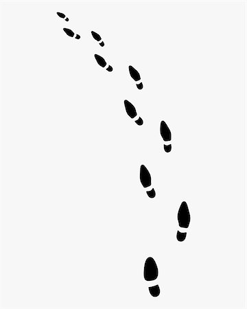 footprints on a path vector - Trail of shoes prints, turn left, vector Stock Photo - Budget Royalty-Free & Subscription, Code: 400-08964401