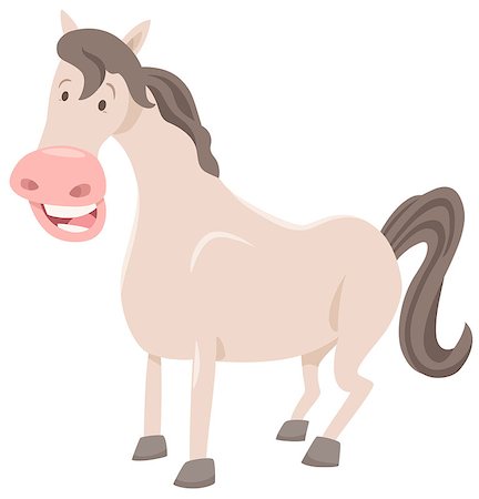 simsearch:400-09050259,k - Cartoon Illustration of Happy Horse Farm Animal Character Foto de stock - Royalty-Free Super Valor e Assinatura, Número: 400-08964501