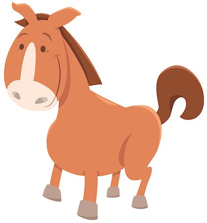 simsearch:400-09050259,k - Cartoon Illustration of Happy Horse Farm Animal Character Foto de stock - Royalty-Free Super Valor e Assinatura, Número: 400-08964503