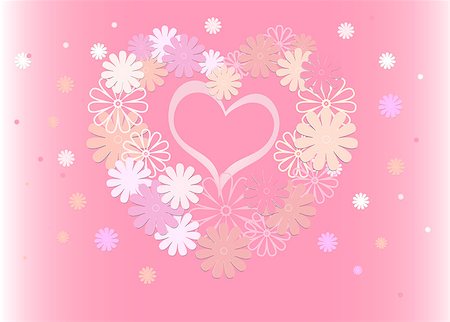 stokkoval (artist) - Bright background of colored flowers in the form of a heart. Vector illustration Foto de stock - Super Valor sin royalties y Suscripción, Código: 400-08964721