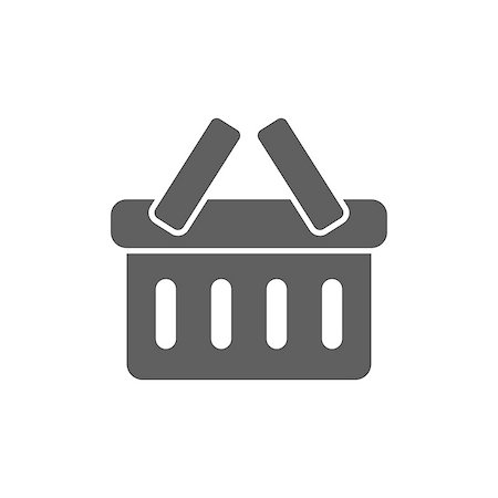 simsearch:400-05886915,k - Shopping basket icon on white background Stock Photo - Budget Royalty-Free & Subscription, Code: 400-08964744