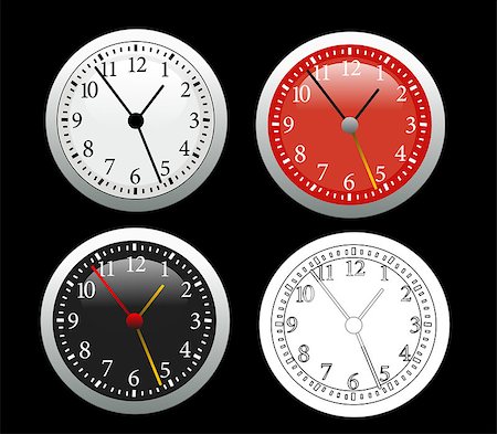 simsearch:400-04690033,k - Clock vector illustration set Stock Photo - Budget Royalty-Free & Subscription, Code: 400-08964787