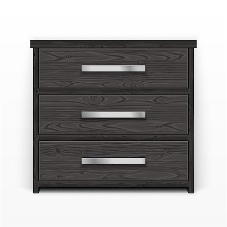 Wooden chest of drawers black. Made of natural materials. Modern style furniture. Clipping paths included. Stock Photo - Budget Royalty-Free & Subscription, Code: 400-08964991