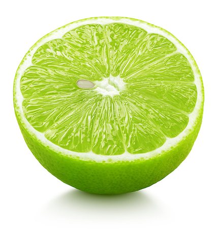 simsearch:400-08967896,k - Ripe half of green lime citrus fruit isolated on white background Photographie de stock - Aubaine LD & Abonnement, Code: 400-08965051