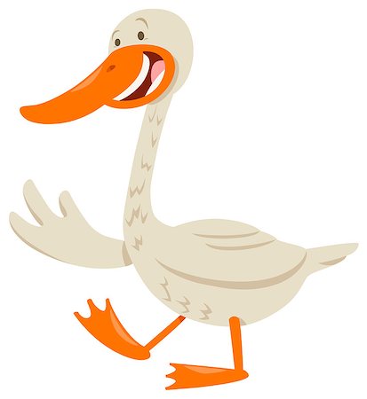 simsearch:400-06630225,k - Cartoon Illustration of White Goose Bird Farm Animal Character Photographie de stock - Aubaine LD & Abonnement, Code: 400-08965085