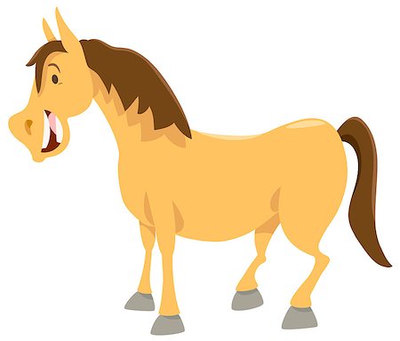 simsearch:400-09050259,k - Cartoon Illustration of Funny Horse  Farm Animal Character Foto de stock - Royalty-Free Super Valor e Assinatura, Número: 400-08965086