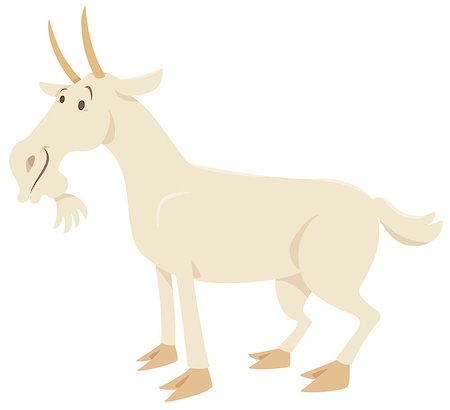 simsearch:400-04899633,k - Cartoon Illustration of Funny Goat Farm Animal Character Stockbilder - Microstock & Abonnement, Bildnummer: 400-08965082