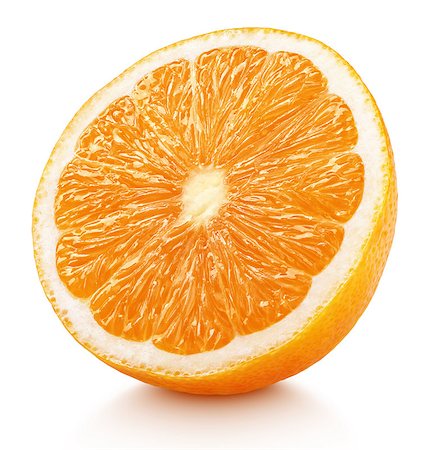 simsearch:400-08967896,k - Ripe half of orange citrus fruit isolated on white background with clipping path Photographie de stock - Aubaine LD & Abonnement, Code: 400-08965196