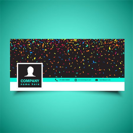 facebook - Decorative social media timeline cover with confetti design Stock Photo - Budget Royalty-Free & Subscription, Code: 400-08965239