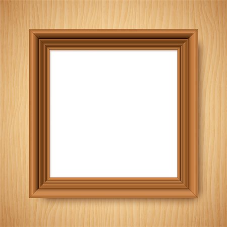 simsearch:400-08752677,k - Blank white poster in brown wooden frame Stock Photo - Budget Royalty-Free & Subscription, Code: 400-08965484