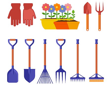 garden isolated equipment for spring season landscaping Stock Photo - Budget Royalty-Free & Subscription, Code: 400-08965588
